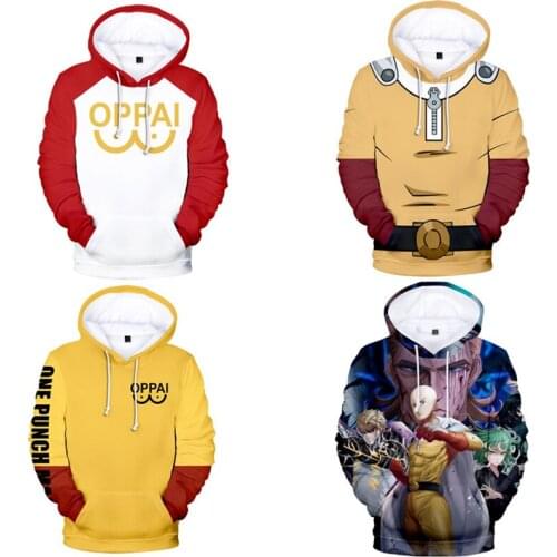Japanese Anime One Punch Man Hoodie Cosplay Saitama Oppai Unisex Oversized Women/men Hoodies Sweatshirts Casual Tracksuit