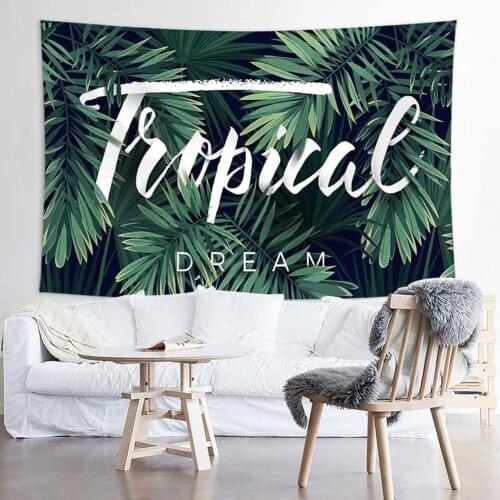 Tropical Palm Tree Leaves Tapestry Banana Leaves Green Plants Wall Hanging Art For Home Headboard Bedroom Living Room Dorm Decor