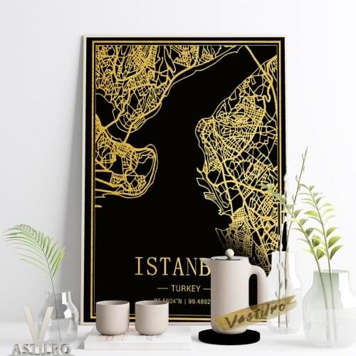 Turkey Istanbul City Map Line Drawing Wall Art Poster Modern Minimalist Creative Print Wall Picture Housewarming Gift Home Decor