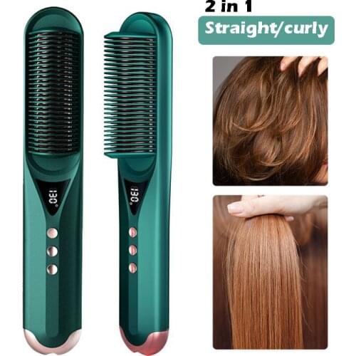 Hair Straightener 2 in 1 Curly Hair Straightener Comb Negative ion hair styling tool professional use by stylist Su447