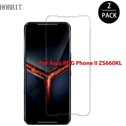 F2PCS Tempered Glass For ASUS Rog Phone 2 Screen Protector protective film For ASUS ROG Phone II ZS660KL Scratch Proof Glass