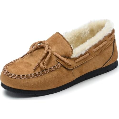 2020 New Winter Warm Women Flat Sneakers Winter Plush Fur Female Loafers Faux Fur Female Casual Shoes Flats NVX136