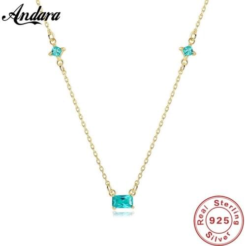 New Arrival 925 Sterling Silver Necklace Pendant Fashion Olive Green Stone Female Necklace Trendy Jewelry