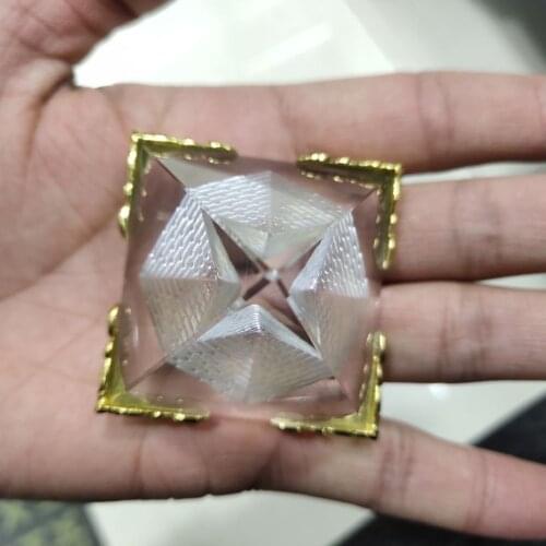 1pcs natural quartz crystal gold tower to heal