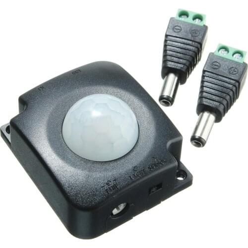 1pcs Automatic Infrared PIR Motion Sensor Switch Adjustable Light Lamp Switch For LED Strip DC 12V-24V 10A Mayitr