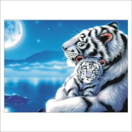 5D DIY Full Diamond Square Diamond Painting Diamond Embroidered Tiger Mom & Kids Home Decor Mural Gifts T207