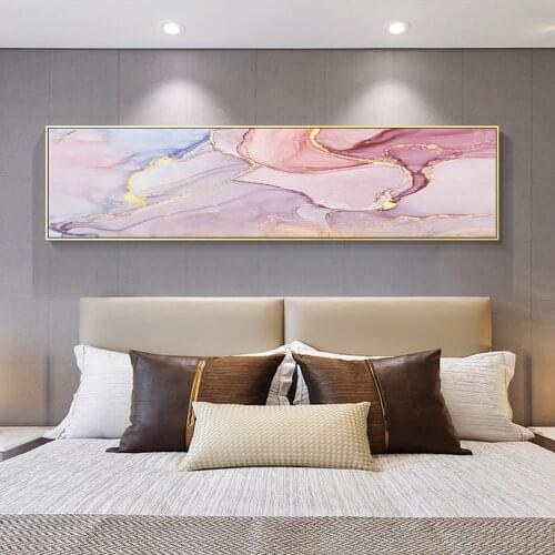 Modern Abstract Pink Marble Artwork Modern Gold Paint Poster and Print Wall Picture for Living Room Abstract Flowing Gold Wall