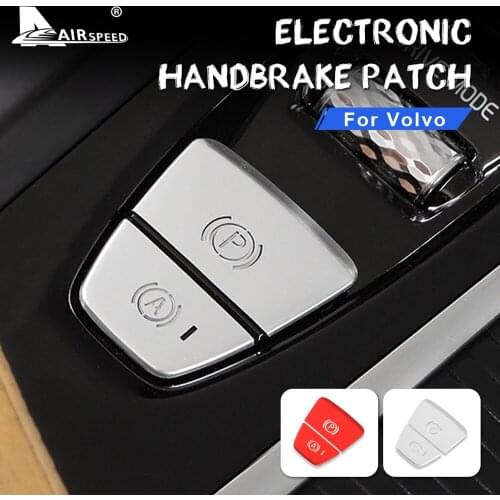 AIRSPEED Aluminum Alloy for Volvo S90 V90 XC60 XC90 2017 2018 2019 Accessories Sticker Car Parking Brake Button Decorative Cover