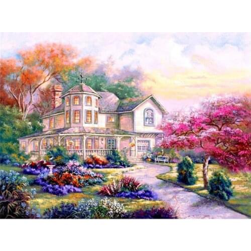 Landscape cabin diamond painting cottage full rhinestone embroidery picture mosaic poster diamond art drawing wall sticker decor
