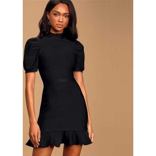 Free Shipping Wholesale Women Dresses Black Purple Short Sleeve Mermaid Casual Boutique Celebrity Cocktail Party Bandage Dress