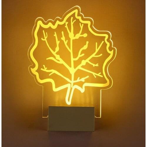 Free shipping indoor maple leaf LED wall lamp bed room night light 220V 8W