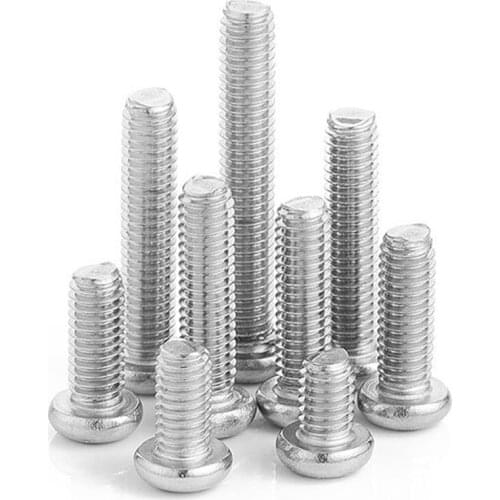 50Pcs M2 M2.5 M3 M4 ISO7045 DIN7985 GB818 304 Stainless Steel Cross Round Head Bolts Phillips Screws