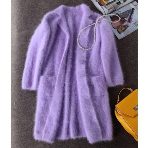 Long Mink Cashmere Coat Women Fashion Real Mink Cashmere Long Jacket Wholesale Retail Custom big size and color S55