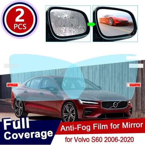 For Volvo S60 2006~2020 Full Cover Anti Fog Film Rearview Mirror Rainproof Clear Anti-fog Films Car Accessories 2010 2011 2012