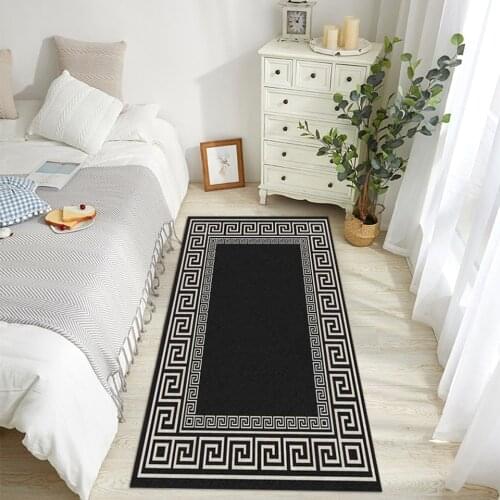 Bedroom Carpet Modern Black White Geometric Rectangle Chinese Style Home Carpets For Living Room Kitchen Floor Area Rug Bath Mat