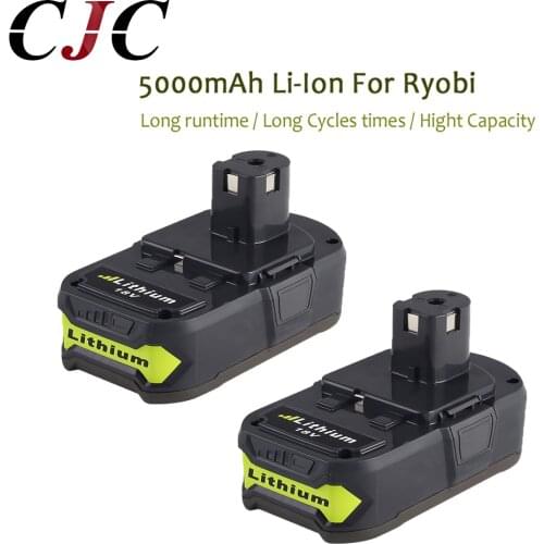 2x Eleoption 18V 5000mAh Li-Ion Rechargeable Battery For Ryobi P108 RB18L40 P2000 P310 For Ryobi For ONE+ BIW180