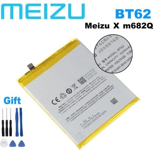 Meizu BT62 3200mAh 100% Original Battery For MeiZu Meilan X M3X M682Q Mobile Phone+ Free Tools