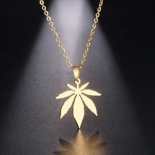 JK Fashion Maple Leaf Shape Pendant Necklaces for Women Daily Wearable Accessories Anniversary Girl Gift Trendy Jewelry