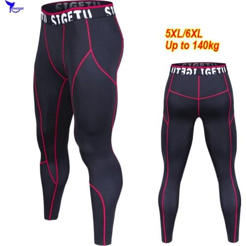 5XL/6XL Plus Size Men Jogging Leggings Quick Dry Tight-fitting Fitness Trousers Breathable Crossfit Jogging Sportswear Gym Pants
