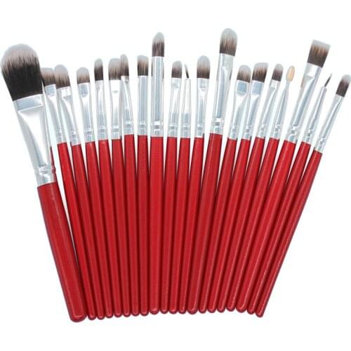 20pcs/lot Wooden professional handle Pro Makeup Brushes Set Eye Shadow Brow Eyeliner Make Up Brush Bingfuchun makeup tools