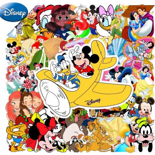 10/30/50Pcs/Set Disney Mickey Cartoon anime Stickers Frozen Toy Story Winnie the Pooh Waterproof Skateboard Stiker Kids Toy