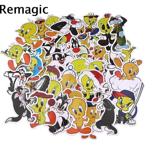 38pcs I Tawt I Taw a Puddy Tat Cartoon Animation Sticker ForComputer Motorcycle Skateboard Guitar Toy Game Machine Children Gift