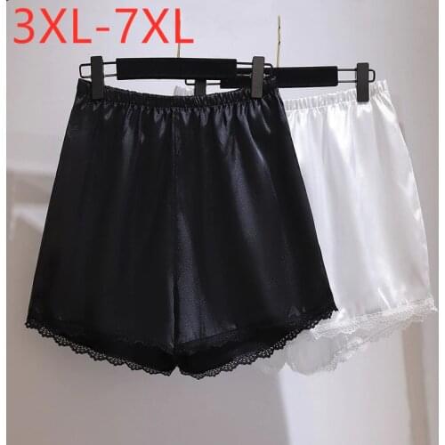 New 2021 Ladies Summer Plus Size Basic Shorts For Women Large Loose Wide Leg Black White Lace Shorts 3XL 4XL 5XL 6XL 7XL