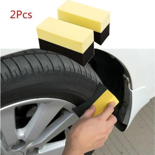 New 2Pcs Auto Wheels Brush Sponge Tools Applicator Special For Tire Hub Cleaning Dressing Waxing Polishing
