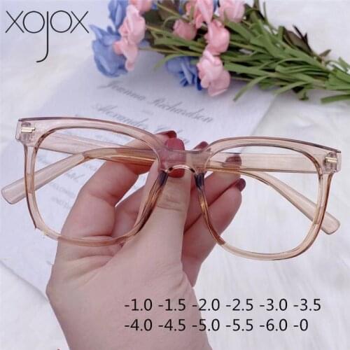 XojoX Oversized Finished Myopia Glasses Men Women Prescription Glasses Sutdent Short-sight Eyewear -1.0 -1.5 -2.5 -3 -4 -4.5 -6