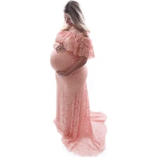 Maxi Maternity Photography Props Pregnancy Dress Photography Dress Gravidas Vestidos Lace Clothes For Pregnant Women Photo Shoot
