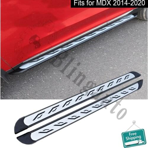 Fits for A-cur-a MDX 2014-2020 2Pcs left right running board side Nerf step bar pedal protector aluminum alloy