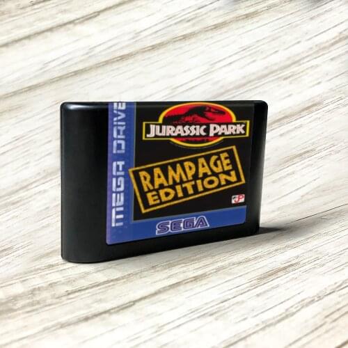 Jurassic Park Rampage Edition - EUR Label Flashkit MD Card for Sega Genesis Megadrive Video Game Console