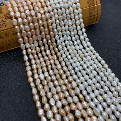 Multicolor Freshwater Pearl Beads High-quality Perforated Bulk Rice-shaped Beads Used To Make DIY Womens Bracelet Necklace4.5mm