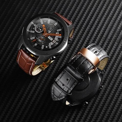 Genuine Leather WatchBand for Samsung Galaxy gear s3 Galaxy 42mm 46mm Active 2 watch Band Universal strap 16mm 18mm 20m 22mm