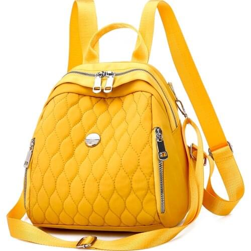 2021 Summer Luxury Women Backpack Oxford Cloth Waterproof Travel Bagpack Lady Fashion Diamond Student Bag Multi Pocket Shell Bag