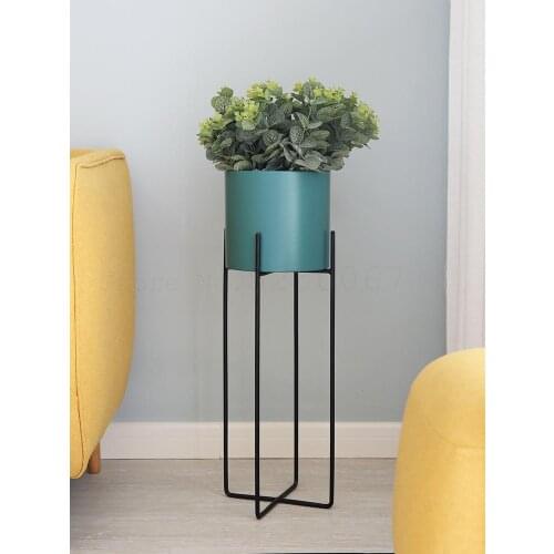 Nordic wrought iron green flower shelf living room decoration balcony flower shelf simple indoor plant floor flower pot rack