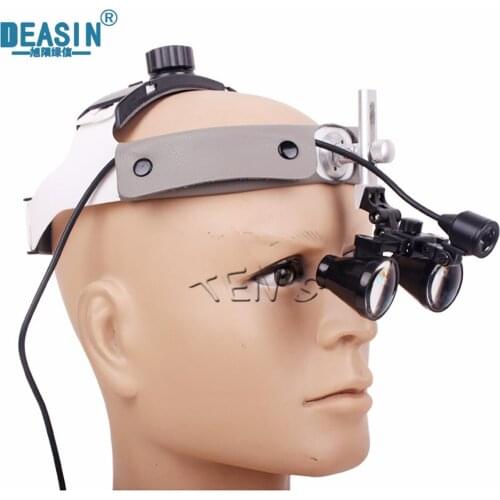Dental 2.5X/3.5X Spotlight Llluminated Magnifier Binocular Dentistry Loupes Optical Magnifier With Optical Filter Medical Tools