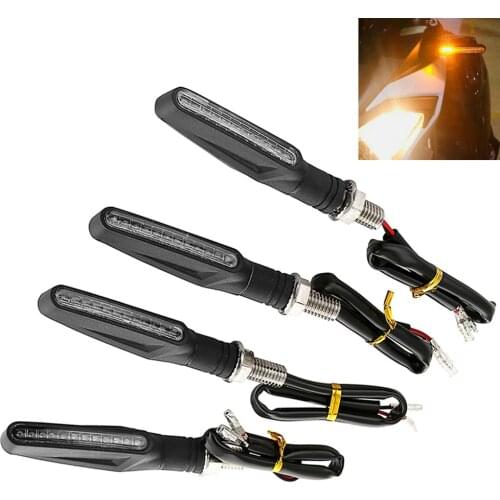 4pcs Universal Motorcycle LED Turn Signal Light Indicator Amber Flasher Lamp 12V Super Bright Waterproof Moto Flashing Lights