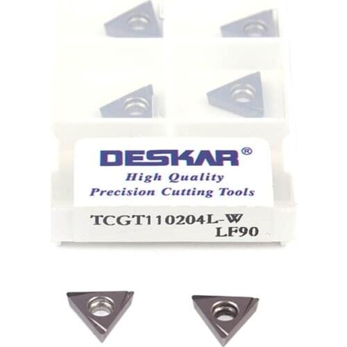 10pcs TCGT110204L-W LF90 Internal Turning Tool Cermet Material Insert CNC Lathe Turning Tool Carbide Insert,For Processing Steel