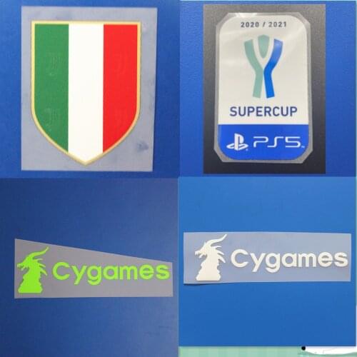 2019 2020 2021 2022 Silicone Serie A Patch And Scudetto patch With White Red Cygame Sponsor Patch Heat Transfer Badge