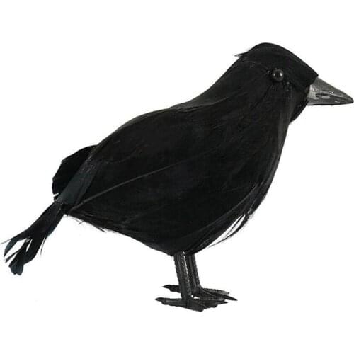3 Pcs/set Simulation Standing Black Crow Model Toy Lifelike Halloween Decoration Prop Supplies Garden Realistic Crow-shaped Toys