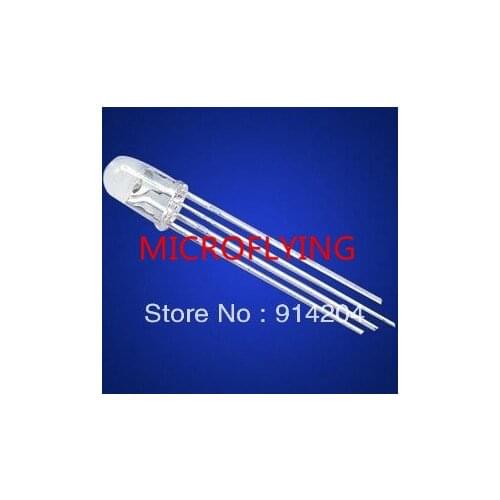 50PCS/LOT 5mm RGB Ultra Bright led Common Cathode 3.1-3.3V red, green, blue three color four feet seven lights