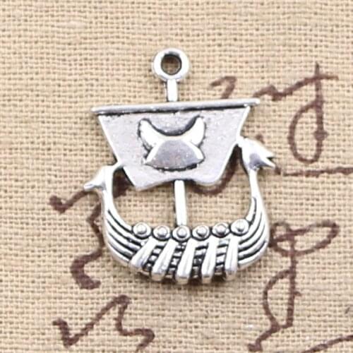 6pcs Charms Viking Ship Boat 26x21mm Antique Making Pendant fit,Vintage Tibetan Silver color,DIY Handmade Jewelry