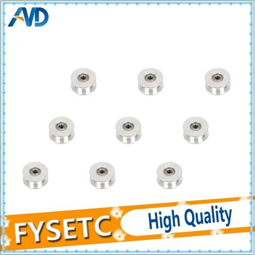 9pcs Prusa i3 MK3/MK2 3mm Bore X/Y Axis Timing Belt Aluminum Anodized Flat Idler Roller Bearing Pulley Replacing 623h Bearings
