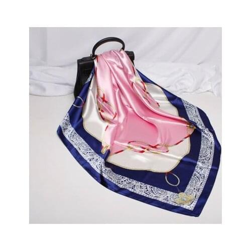 90*90cm New Rope Printing Silk Scarf Womens All-match Large Square Scarf Baotou Silk Scarf women