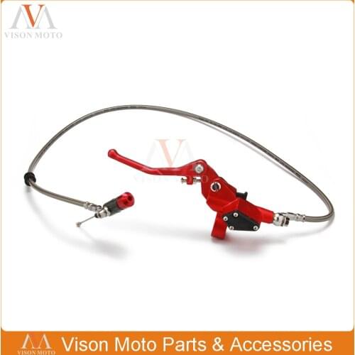 900mm 90CM Red Hydraulic Clutch Lever Master Cylinder For 50-125cc Vertical Engine Offroad Motorcycle Dirt Bike