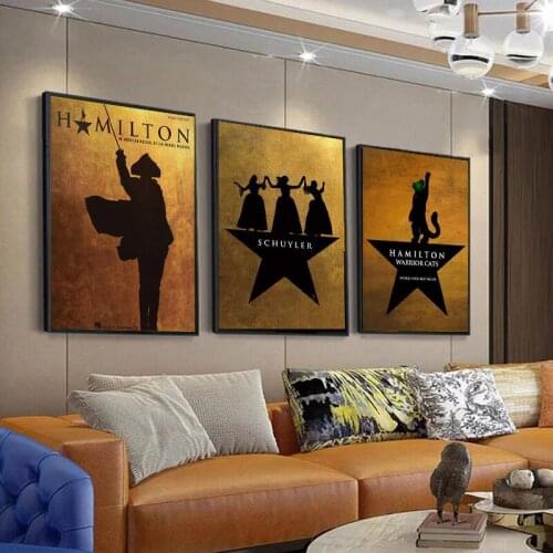 American Hamilton Music Art Abstract Canvas Painting Posters and Prints Modern Style Wall Art Pictures Home Decoration