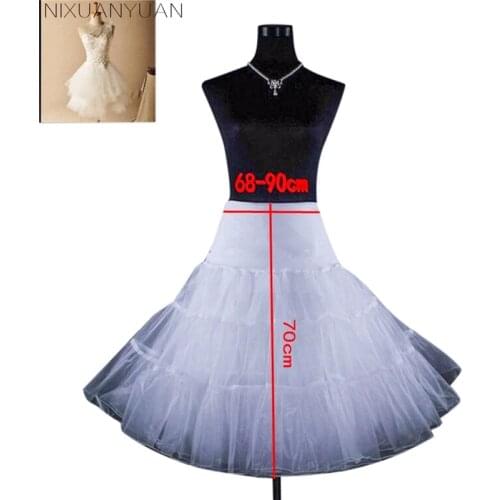 Free Shipping Short Organza Petticoat Crinoline Vintage Wedding Bridal Petticoat for Wedding Dresses Underskirt Rockabilly Tutu