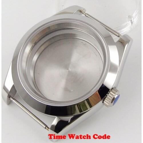 39mm Mens Watch Case 316L Sapphire Glass Fit For NH35 NH36 Miyota 8215 DG 2813 Automatic Movement Polished Glass/Steel Back