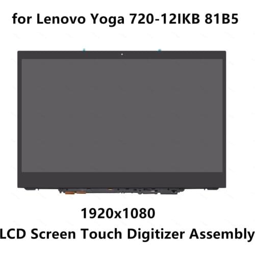 For Lenovo Yoga 720-12IKB 81B5 Yoga 720-12 720 12 Full HD LCD Screen Touch Digitizer Glass Assembly+Bezel 5D10P94922 B125HAN02.2